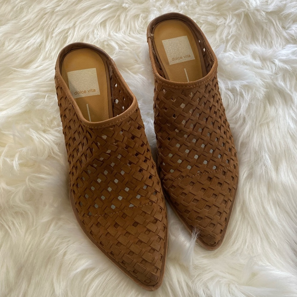 Dolce Vita brown leather mules